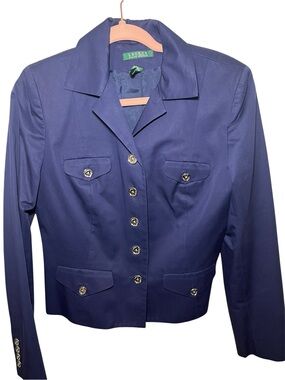 Lauren Ralph Lauren Navy Blue Button-Up blazer size 10